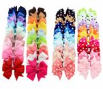 20 Pcs 3" Baby Girls Ribbon Boutique Hair Bows Clip For Teens Girls Toddlers