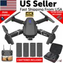 2024 New RC Drone With 4K HD Dual Camera WiFi FPV Foldable Quadcopter +4 Battery