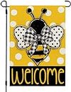 Welcome Summer Sunflower Bee Garden Flag 12x18 inch,Home Outdoor Yard Holiday Flag Decoration -B