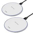 15W Wireless Charger Fast Charging Pad PD Qi-Certified Type C Cable Compatible for Apple iPhone 15/15 Plus/15 Pro/15 Pro Max, iPhone 14/14 Plus/14 Pro/Max,13/12/11 Series, Airpods 3 2 1 pro -Pack of 2