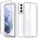 NWNK13 For Samsung Galaxy S21 5G Case Crystal Clear Slim Fit Front & Back 360° Case Built-in Screen Protector Full Body Mobile Phone Cover for Samsung S21 5G (Clear)