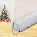 Under Door Draft Stopper Noise Blocker 32 Inches for Door Bottom Air Seal Insulation and Soundproof, Heavy Duty Weather Guard Snake Stripping, Gray