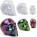 Actvty 3D Skull Resin Molds, Silicone Skull Head Molds with 3 Different Sizes, Skull Molds for Resin Casting DIY Resin Craft Candle Halloween Gifts Home Decoration