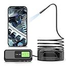 Hopefox Endoscope Camera, Wireless Industrial Borescope Inspection Camera with 8 Led Lights, 2.0MP Semi-Rigid Snake Camera for Android, iPhone, Samsung, iPad(16.4FT)