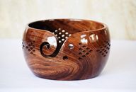 Wooden Yarn Bowl Perfect for Knitting & Crocheting, Smooth Finish, Natural Grain