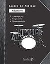 Cahier de musique Batterie: v1-1 Carnet de partitions Grand format 13 portées par page pour batterie batteur | 110 pages numérotées | noir