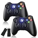 2 Pack Xbox 360 Controller, Wireless Controllers Gamepad Upgraded Joystick Compatible with Xbox 360 & Slim/Windows 11/10/8/7 PC Controller with 2.4GHz Receiver (Black)