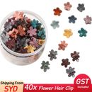 40 PCS Girls Mini Flower Hair Clips Plastic Hair Claws Mix Colour Hairpin Clamps