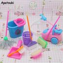 1SET 9pcs Mini Doll Accessories Household Cleaning Tool for 11.5" Dollhouse 1/6