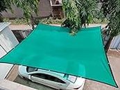 TRINQET Sun Blockage Rectangle Shade Sails with Reinforced Complete Protection from Sun & UV Rays Suitable for Car Parking, Outdoor, Garden Square Canopy Permeable UV Block Fabric Durable Green_2x3mt