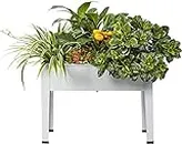 INDIAN DECOR 90104 Raised Garden Bed, Garden Raised Planter Box with Legs, Galvanized Garden Planter for Herbs and Vegetables (24" Grey)