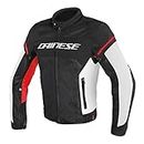 Dainese Unisex Air Frame D1 Tex Motorcycle Jacket for Summer with Removable Windproof Liner, Black/White/Red, 50 UK