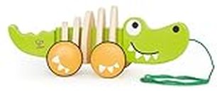 Hape E0348 Walk-A-Long Croc - Pull Along Wooden Crocodile Toy