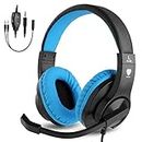 BlueFire Kids Gaming Headset with Microphone, 3.5mm Wired Comfortable Bass Stereo Volume Control Headphone for PS4/Xbox One/Xbox One S/Xbox One X/PS4 Slim/ PS4 Pro/PC/Computer/Phones (Blue)
