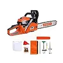 Supmix Gas Chainsaw 62CC Power Chain Saw 20 Inch Guide Board Chain saws 2-Cycle Gasoline Handheld Cordless Petrol Chain Saws for Trees Gas Powered Farm, Ranch and Garden Tools
