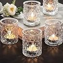 NITIME Clear Votive Candle Holders Set of 24, Tealight Candle Holder for Wedding Table Decor, Glass Candle Holder for Brithday Party, Table Centerpiece and Home Decor