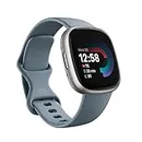 Fitbit Versa 4 Fitness Smartwatch with Built-in GPS and up to 6 Days Battery Life - Compatible with Android and iOS, Waterfall Blue/Platinum