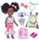 ebuddy Dolls & Accessories African Baby Doll 14.5 Inch Reborn Baby Doll Black Baby Dolls Real Life Baby Dolls with 2 Outfits and Accessories