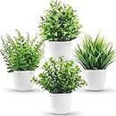 Der Rose 4 Packs Fake Plants Small Artificial Faux Potted Plants for Living Room Home Office Farmhouse Bathroom Kitchen Decor Indoor