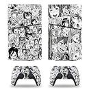 JOCHUI Console Decal Skin Anime Girl Vinyl Sticker Compatible with PS5 Slim Disk Console Controllers Gray Wrap Hot Skins
