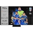 TCL 50QM8B TV Mini LED 50”, Pannello QLED 144Hz, 4K HDR Premium 1300nit, Google TV (Dolby Vision IQ - Atmos, Audio Onkyo, Compatibile con Google Assistant, Alexa, AirPlay2)