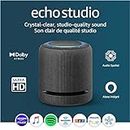 Echo Studio - High-fidelity smart speaker with 3D audio and Alexa - Charcoal + 4 months of Amazon Music Unlimited FREE w/ auto-renew