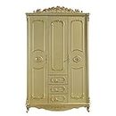 SSWERWEQ Armoires pour Chambre à Coucher Wardrobe Solid Wood Simple Wardrobe Champagne Gold Wardrobe Home Bedroom Solid Wood Wardrobe Three Door Furniture