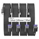 [Apple MFi Certified] iPhone Charger 6 FT 4Pack Lightning to USB Cable Nylon Braided Fast iPhone Charging Cord for iPhone14/13 Pro Max/12 Pro/11 Mini/XR/Xs/X/8/7/Plus/6S/6/SE/iPad 6 Feet