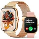 FMK Smartwatch Donna Chiamata Bluetooth e Risposta Vivavoce,1.69" HD Orologio Smart Watch Fitness Tracker con Cardiofrequenzimetro, Monitor del Sonno, Notifiche Messaggi Whatsapp per Android iPhone