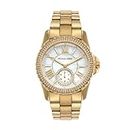 Michael Kors Stainless Steel Analog Multicolor Dial Women Watch-Mk7401, Gold Band