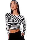 Kulfi Women's Camisetas Zebra Print Women Top (Small)
