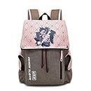 Lukvuzo Japanese Anime Backpacks Canvas Shoulders bag 3D Print Daypack Backpack Laptops Back Pack for Anime Fans, Light Pink, Daypack Backpacks