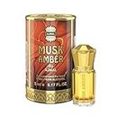 Ajmal MUSK AMBER Attar | Woody & Spicy Fragrance | Non-Alcoholic | Long Lasting Attar For Men - 5 ML