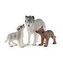 SCHLEICH - 42472 Mother Wolf with pups, Multi Color
