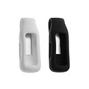 SING F LTD 2PCS Clip Holder Compatible with Fitbit Inspire 2 Ace 3 Fit-Ness Tracker Shockproof Soft Silicone One-Piece Cover Case Pocket Clip 1PCS Black & 1PCS White