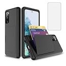 Asuwish Phone Case for Samsung Galaxy S22 Plus 5G with Screen Protector Cover and Credit Card Holder Stand Slim Hybrid Cell Accessories Gaxaly S22+5G Galaxies S22plus 22S + S 22 22+ G5 Women Men Black