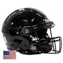 Green Gridiron - Black Riddell SpeedFlex Black Out - Adult with SF-2BD Facemask + Chrome US Flag Helmet Decal (Black Facemask, Black Large Helmet)