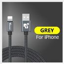 NEW 6Ft Braided, USB Fast Charging Cable For iPhone (GREY)