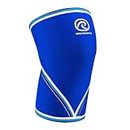 Rehband Benda al ginocchio in neoprene da 7 mm, ginocchiere per bodybuilding, powerlifting, crossfit e sollevamento pesi pesante, Colore:Blu, Misura:M