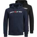 Kapuzensweatshirt JACK & JONES "CORP OLD LOGO SWEAT HOOD" Gr. S (46), blau (schwarz, navy) Herren Sweatshirts