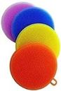 DEAGAN Cleaning Supplies Sponges Silicone Scrubber for Kitchen Non Stick Dishwashing & Baby Care Sponge Brush Household Health Tool (4, Regular)