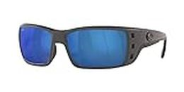 Costa Del Mar Men's Permit Rectangular Sunglasses, Matte Grey/Blue Mirrored Polarized-580p, 62 mm