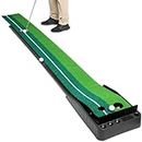 Proberos® 2.5m Golf Putting Green Mat with Auto Ball Return, Golf Practice Training Aid for Outdoor & Indoor, Golf Play Set Trainer Set Gifts for Golf Lover