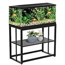 Fizgot Black Fish Tank Stand Metal Aquarium Stand 40 Gallon Aquarium Turtle Tank Double Layer with Storage Weight Capacity 660lbs 36.5" x 18.5" x 29.5" Breeder Reptile Tank Stand
