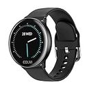 Stopwatch Smart Watch IP68 Waterproof Heart Rate Monitor Bluetooth Chronograph Wrist Watches Women Sport Tracker Men Smartwatch Wrist Watches (Color : Black)