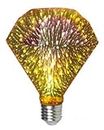 KLED LED Vintage Edison Bulb, D95 3W, Fireworks Filament Bulb 3D Colorful Lamp Bulb , 300 Lumen, 2700K (Warm White), Decorative Light Bulb, Medium Base E27, 85-265v (D95)