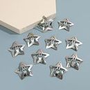 UOPMQGB 10 Pieces Star Hair Clips,Silver Mini Hair Clips,Star Hair Clips,Hair Accessories,Pentagram Hair Accessories,Girls Hair Accessories for Children,Girls and Women