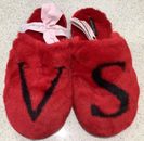 Victoria's Secret Hausschuhe aus rotem Kunstfell geschlossener Zehenpartie vs. Logo UK 5/6 MED UVP: £ 35