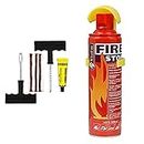 Luvik Fire Extinguisher for Home Use, Fire Extinguisher Car Use, Fire Extinguisher for Offices, Factory, Kitchen Etc 500ml Red + Puncture Kit for Car and Bike Tubeless Tyre