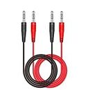 DollaTek 2Pcs P1041 4mm banana plug to banana plug multimeter test cable electronic test leads extension - Red + Black